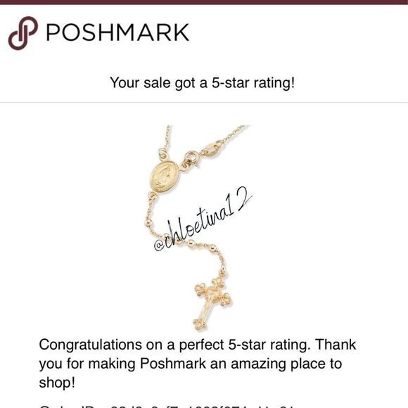 Gold / 925 Rosary Cross Necklace - Picture 5 of 7